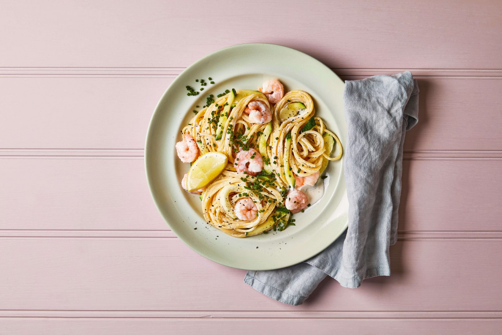 Prawn-courgette-spaghetti