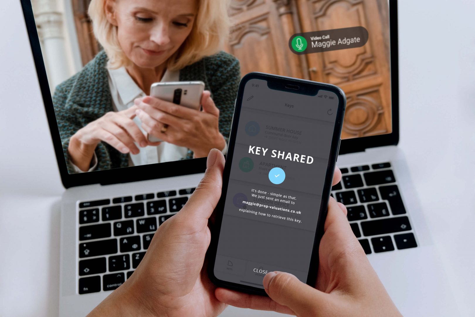 Klevio digital key sharing from the office