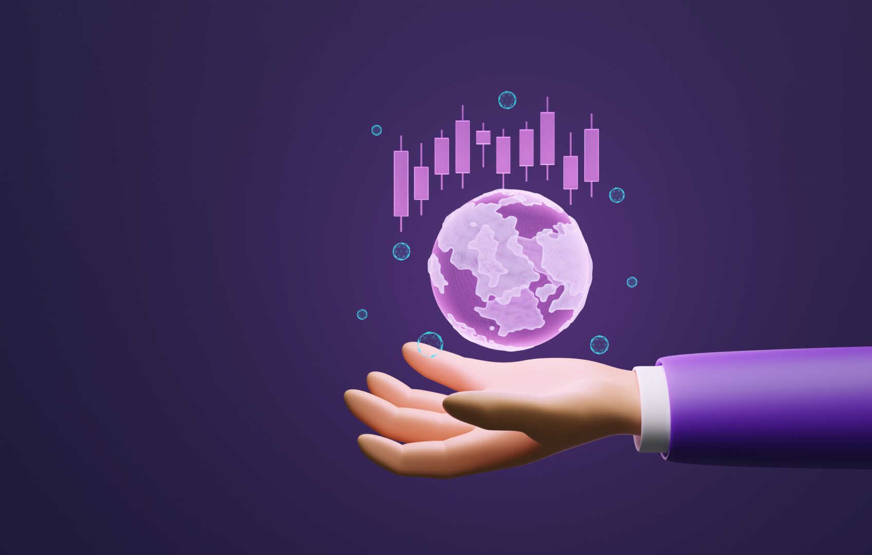 business hand holding data