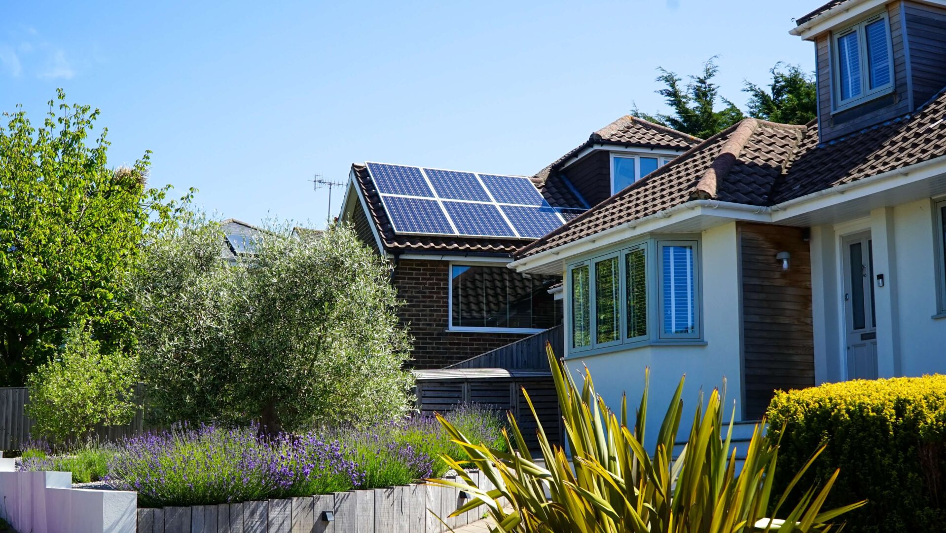 solar panels on residential houses