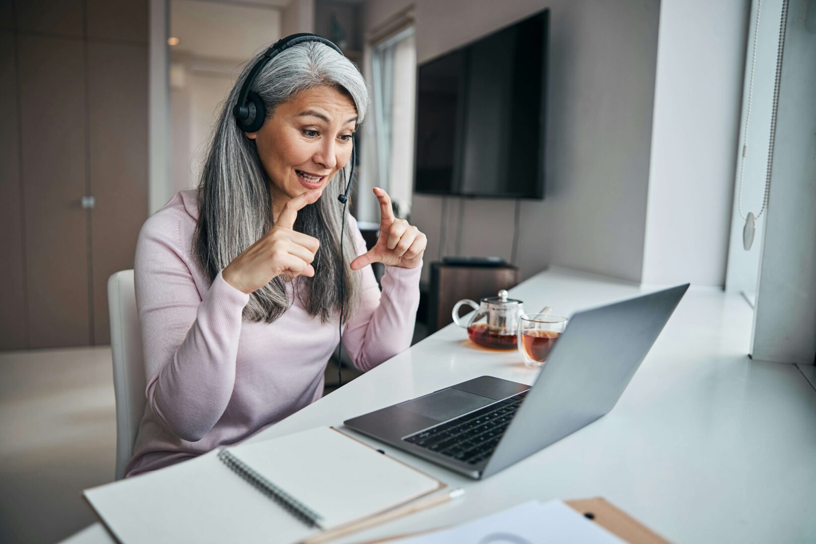 woman on a video call
