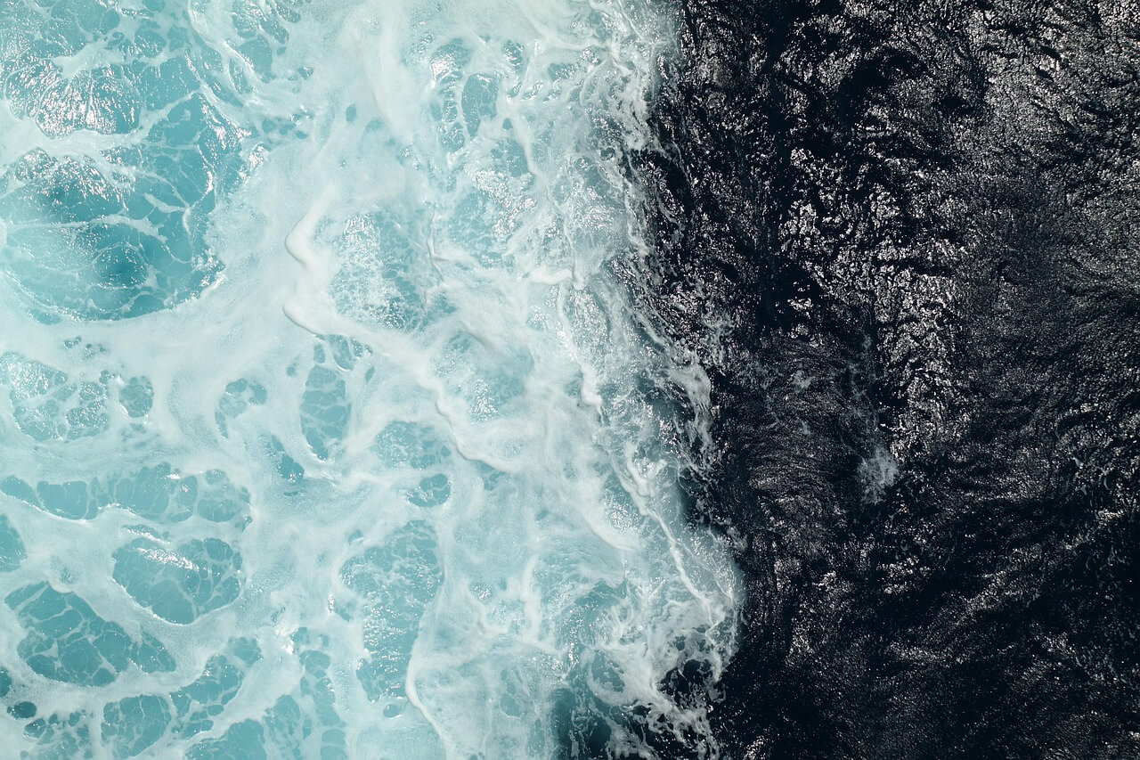 Photograph of the ocean.