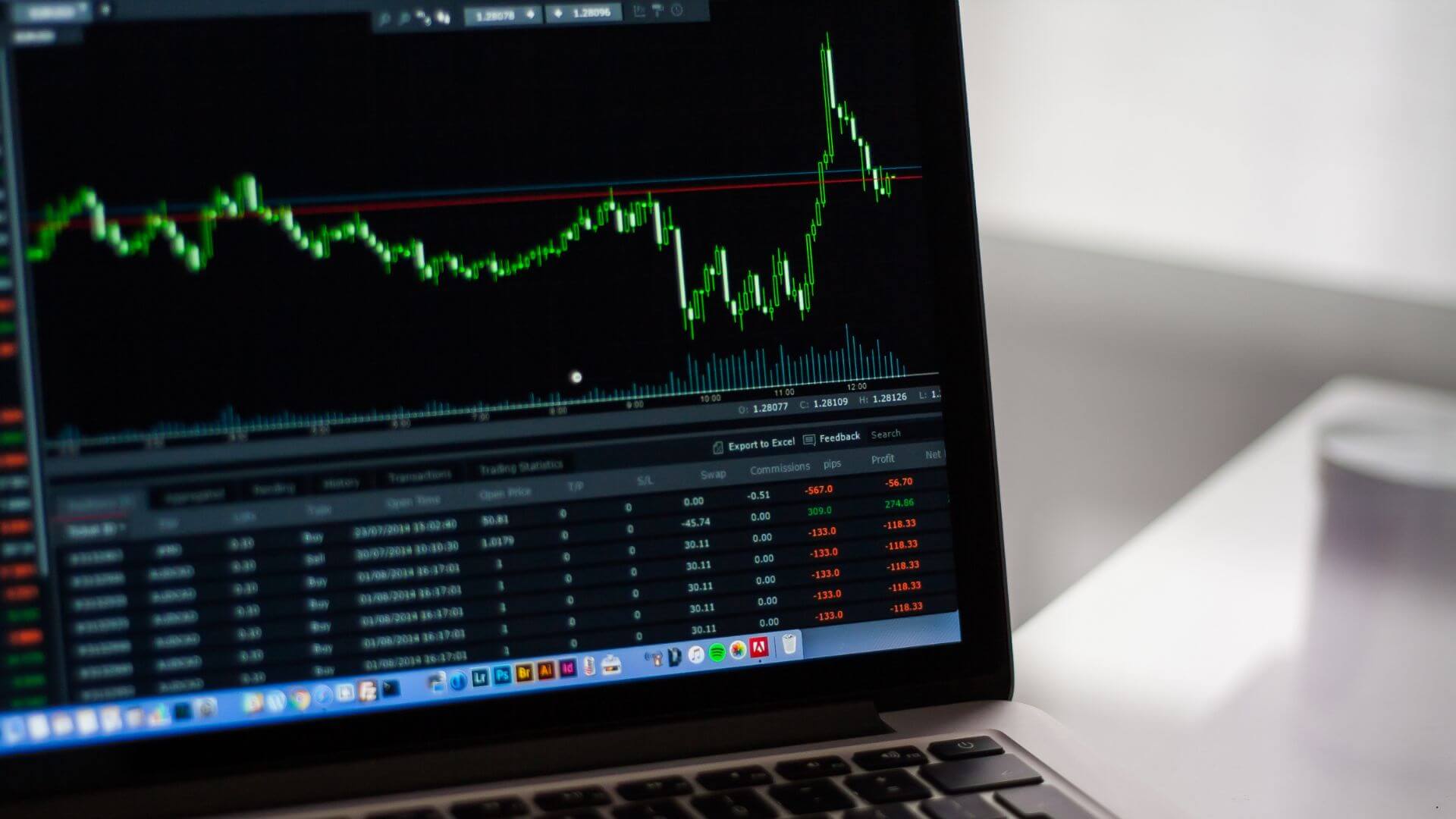 FinTech Software On Laptop