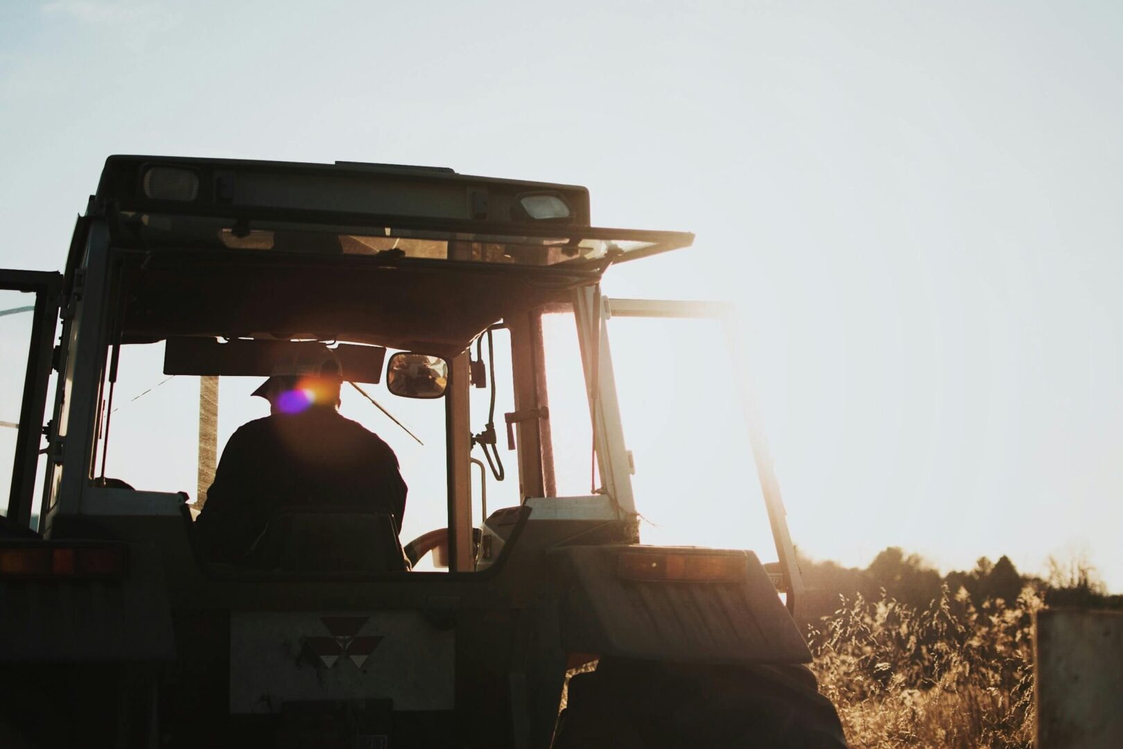 Photo of a farmer on a tractor