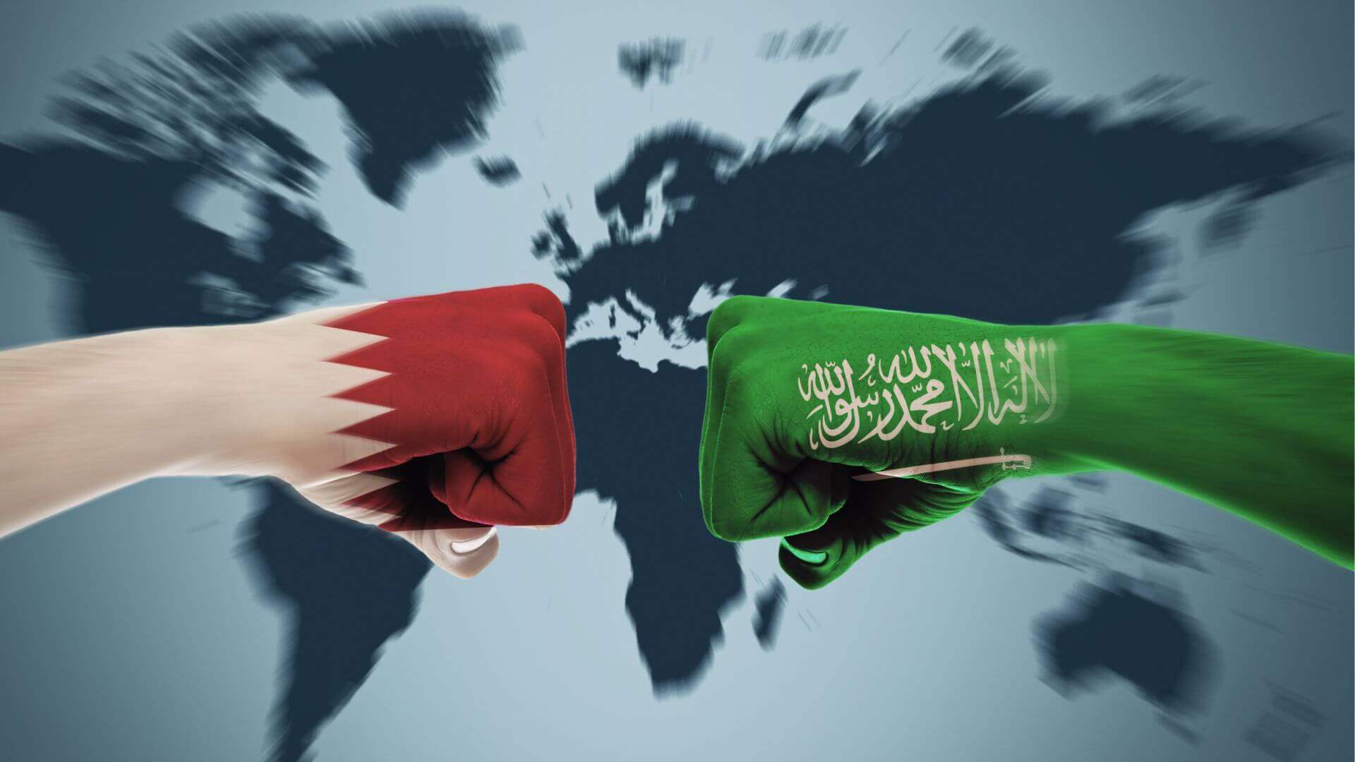 Qatar And Saudi Arabia Flags