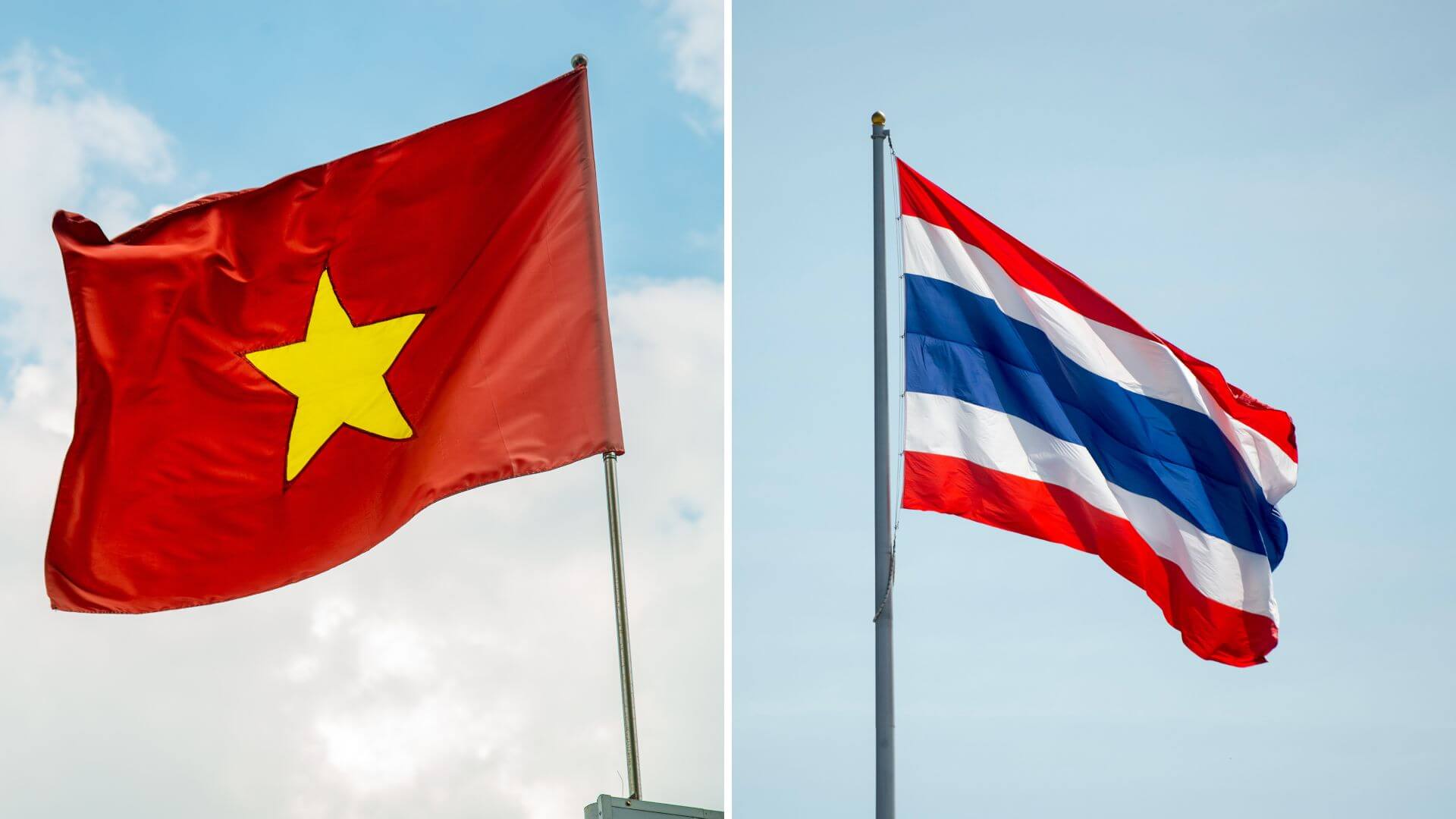 Vietnam And Thai Flags