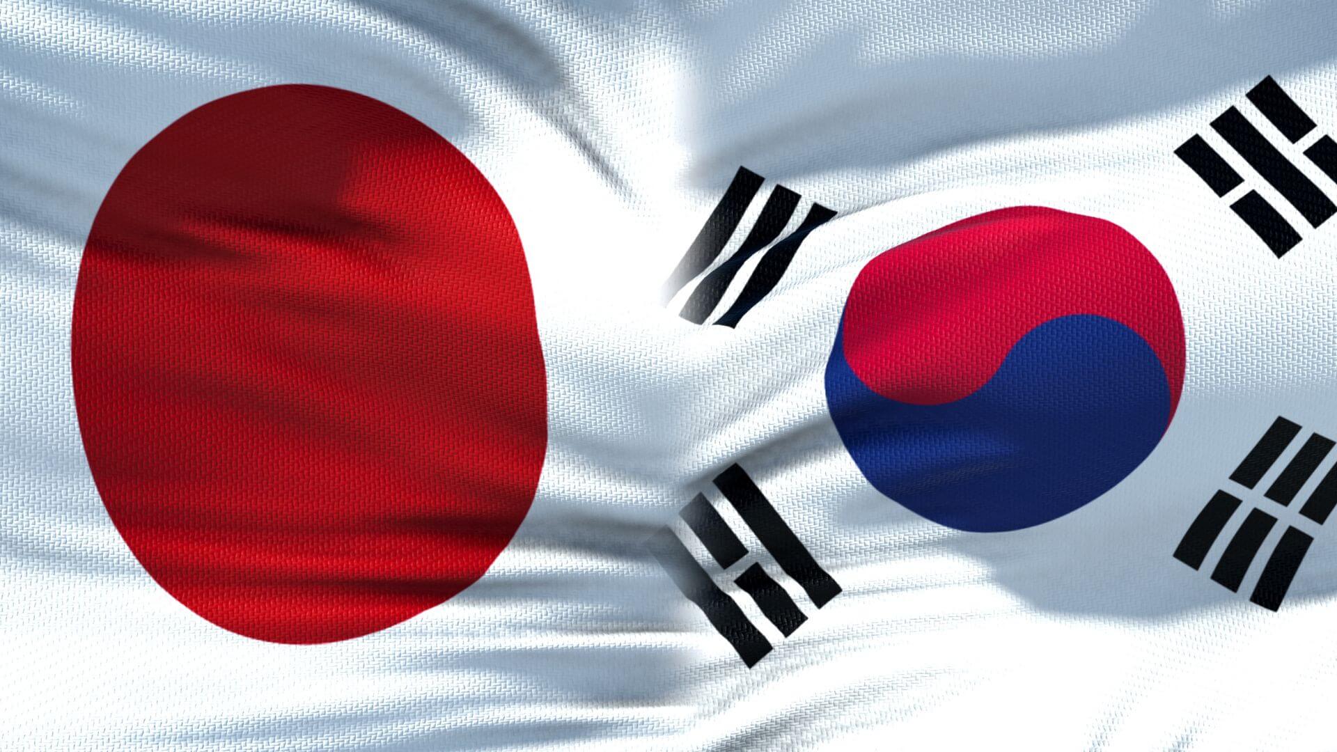 Japan And South Korea Flags