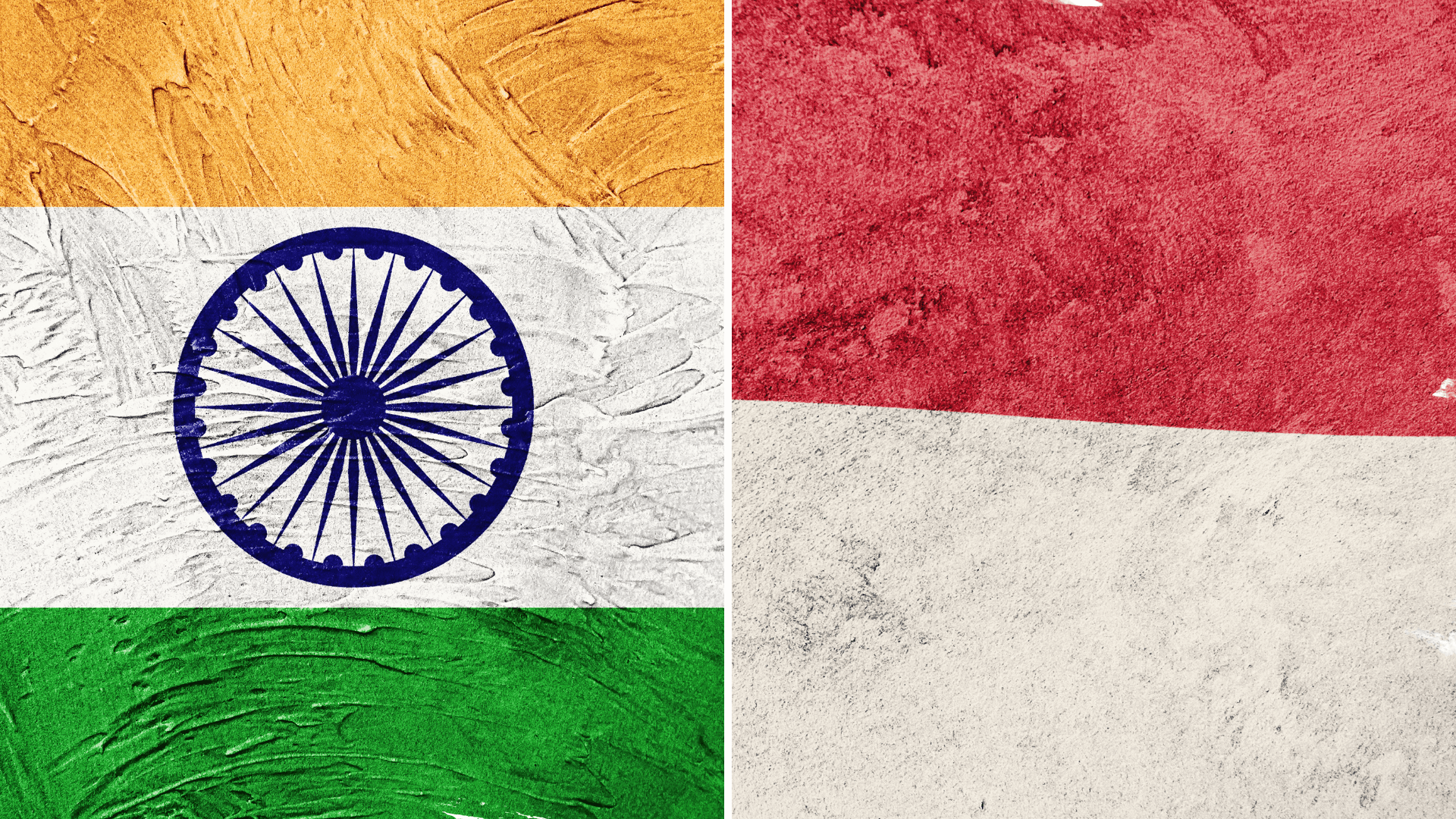 India And Indonesia Flags