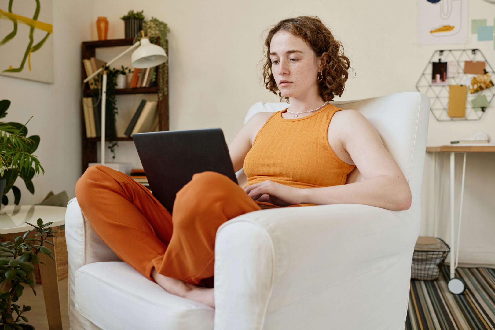 girl working from home burnout