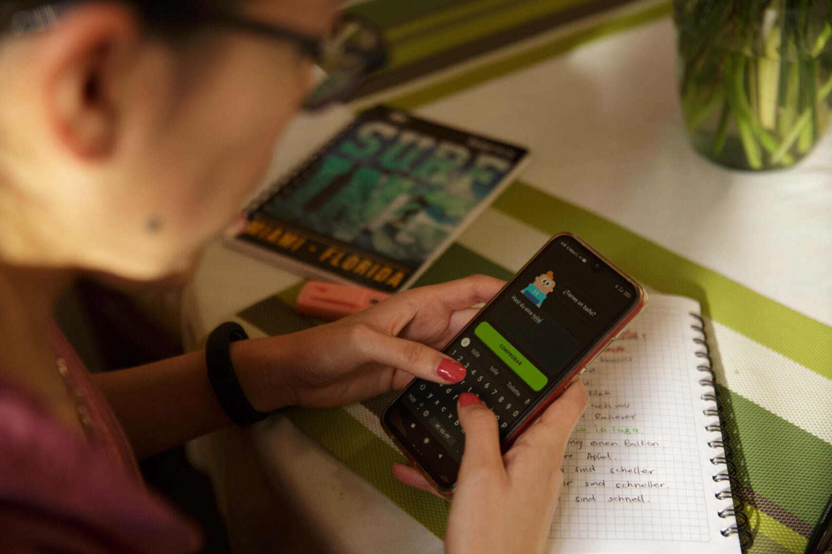 Learner with Duolingo App